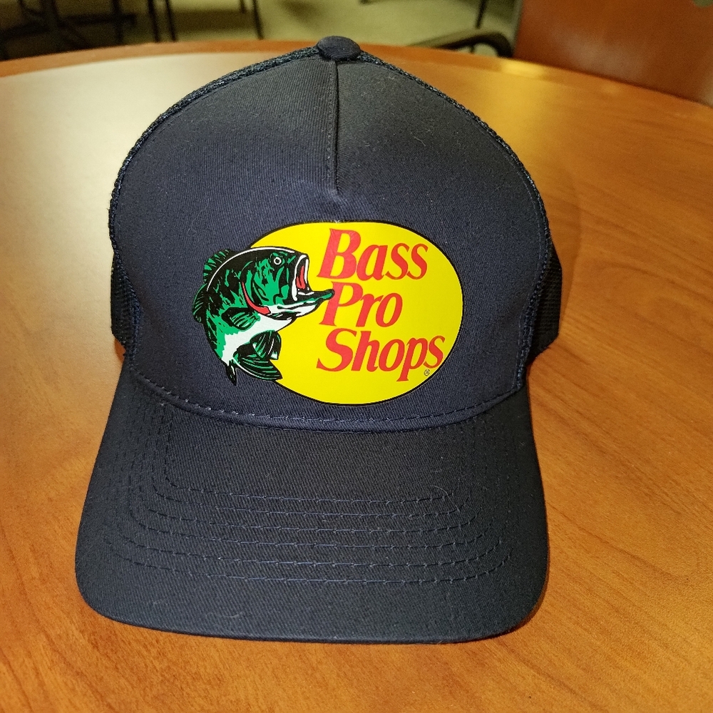 Bass Pro Shop Baseball Trucker Mesh Snapback Hat Blue Yellow OSFM